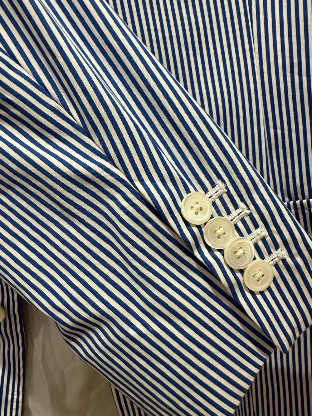 Polo by Ralph Lauren Navy & White Striped Seersucker Blazer